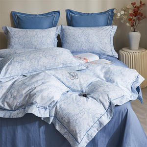 ชุดเครื่องนอนผ้าฝ้ายเนื้อนุ่มสี่ชิ้น ดูโอ ซี อ้าย เม่ย เหมียน คัง ลายดอกไม้ทันสมัย ไม่ยับ ซักเครื่องได้ - Product Image 3