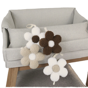 Toptan özel çiçek şekli bebek yeni Teddy kabarık peluş Sherpa Soother çiğneme dişlikleri yenidoğan emzik zinciri pamuk ahşap - Product Image 1