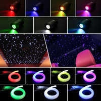 Kit de Plafonnier Étoilé en Fibre Optique Scintillante 6W Petite Taille pour Voiture, Moteur d'Étoiles Activé par le Son avec APP et Télécommande pour Voiture et Maison