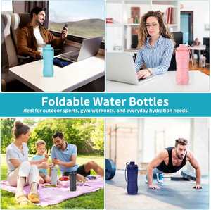Botella de Agua Plegable de Silicona Ecológica de Gran Capacidad de 600 ml, Portátil, Telescópica, para Campamento, Deportes al Aire Libre, Apta para Lavavajillas - Product Image 2