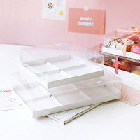 Clear Plastic Folded Donut Packaging Box Wholesale Custom Transparent Box with 4 6 9 Holders Dessert Pastry for Bakery