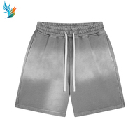 Ensembles de t-shirts pour hommes Vintage Heavyweight Washed Distressed Spray Casual Street Oversized Vintage Two Piece Shorts
