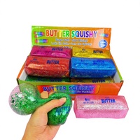 Jouet anti-stress souple en PU avec billes de poudre dorée et billes éclatantes, paillettes pour la relaxation, unisexe, en boîte