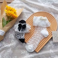 Chaussettes d'été personnalisées en cristal bas de verre blanc japonais mignon nœud papillon chaussettes JK minces de taille moyenne pour femmes mode Ins