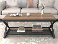 Table basse de luxe moderne 1.2m simple chêne rustique X-Foot en maille de fer les derniers meubles de salon de luxe pour un usage domestique
