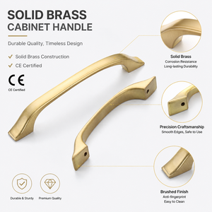 Koppalive Modern Golden Brass Furniture Cupboard <strong>Door</strong> Pulls Handles for Kitchen Cabinet <strong>Bedroom</strong> Dresser Warehouse Living Room - Product Image 2