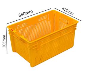 Food Grade PP Fresh Vegetable Fruit <strong>Fish</strong> <strong>Mesh</strong> Plastic Basket Storage Turnover Stackable Harvest Moving Crates Box <strong>Container</strong> - Product Image 2