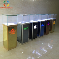 Meubles d'exposition personnalisés pour magasins de détail, présentoir rotatif portable pour montres et bijoux, éclairage LED, aluminium