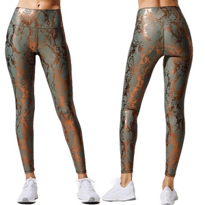 Women's Custom High Waist Gym Workout Yoga Pants Elastic Waist Trainer Scrunch Butt <strong>Snake</strong> <strong>Print</strong> <strong>Leggings</strong> Butt Lifting Effect - Product Image 2