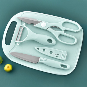 Set di 4 coltelli da <span class=keywords><strong>cucina</strong></span> da <span class=keywords><strong>cucina</strong></span> di <span class=keywords><strong>base</strong></span> con tagliere - Product Image 4