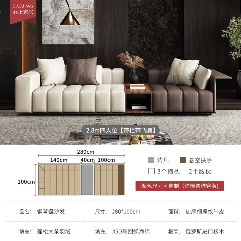 2.8m (avec armoire et ailes volantes)