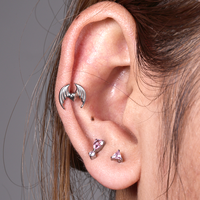 Bijoux labret tendance en titane ASTM F136 pour mariage, fiançailles, fête, plaqué or, piercing corporel, boucles d'oreilles unisexes, vente en gros