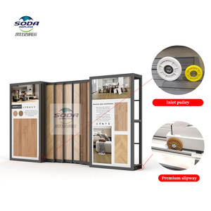 Customized Pull Push Wood Flooring Hardwood Laminate Timber <strong>Display</strong> Stand Ceramic Tile Stone Sliding Metal Rack for Showroom - Product Image 4