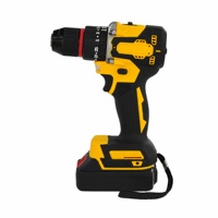 Perceuse-visseuse sans balais robuste et performante, kit avec 2 batteries, chargeur, mandrin auto-serrant et mallette de transport pour travaux de fixation de butées de porte