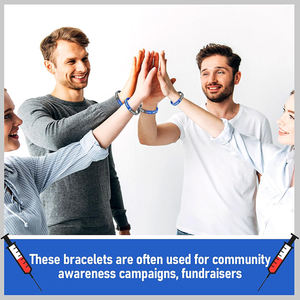 Proveedores de caucho de silicona personalizado su lucha es mi lucha pulsera campañas de concientización de la comunidad impermeable pulsera apilable - Product Image 5