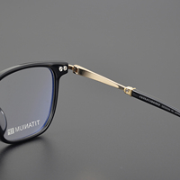 Monture de lunettes optiques de luxe carrée à monture complète en acétate avec branches dorées pour unisexe – Élégante et durable