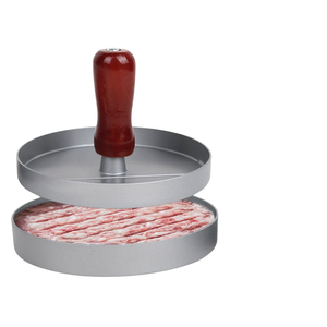 Presse à mini-hamburgers manuelle à démoulage facile, antiadhésive, avec poignée en bois, en alliage d'aluminium, pour la préparation de galettes de <span class=keywords><strong>burger</strong></span> <span class=keywords><strong>maison</strong></span> DIY - Product Image 1