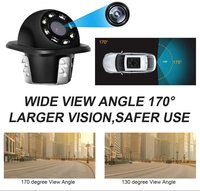 Caméra de recul 8 lumières LED Vision nocturne HD étanche IP68 avec caméra de recul pour véhicule super grand angle 170 degrés