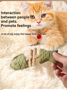Giocattolo Dentale per Gatti con Erba Gatta, Bastoncino da Masticare a Forma di Pesce Grigliato, Giocattolo Naturale per l'Auto-Intrattenimento Felino - Product Image 4