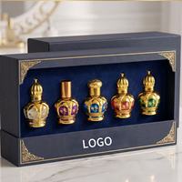 Nouveau flacon de parfum de luxe 12 ml, fin, octogonal, avec bouchon à vis doré, applicateur à bille pour vaporisateur, rechargeable, flacon de voyage, carton