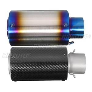 Tubo de Escape Universal de Alta Calidad para Coche y Motocicleta, 28-51 mm, Silenciador de Cilindro, Punta de Fibra de Carbono Azulada, Acero Inoxidable - Product Image 2