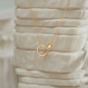 Collana con Ciondolo a Catena Asimmetrica Intrecciata a Cerchi Eterni, <span class=keywords><strong>Regalo</strong></span> per <span class=keywords><strong>Fidanzata</strong></span>, <span class=keywords><strong>Anniversario</strong></span>, Natale - Product Image 2