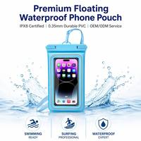 Sac étanche Yuanfeng pour sports nautiques en PVC, avec clip ABS, éponge flottante, étanche IPX8, pour téléphone portable