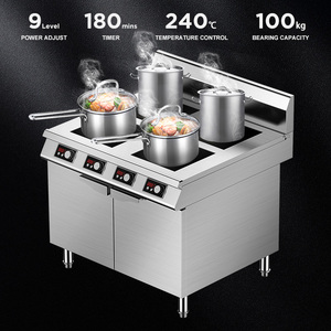 Thép không gỉ cảm ứng bếp HOB bếp phạm vi nhà hàng nhà bếp miễn phí thường vụ 3.5kW 4 Burner thương mại cảm ứng đung - Product Image 6