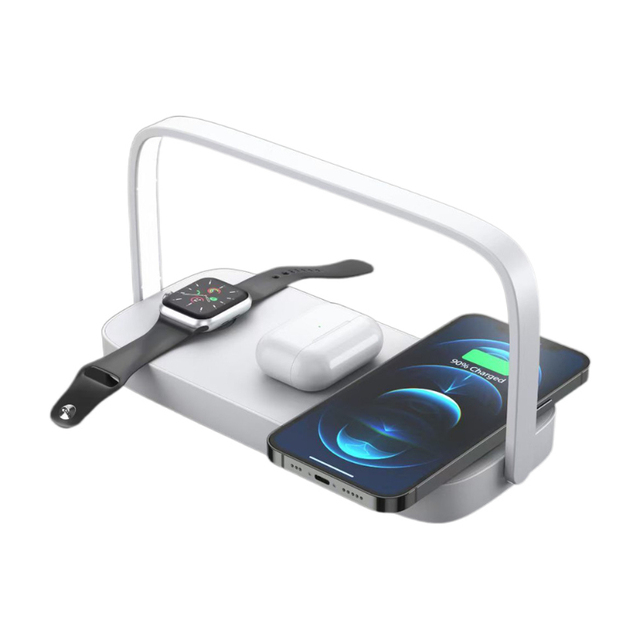 Best Selling 15W LED Desk Lamp Wireless Charging Station Multiple Function USB Connectivity Smart Phone Iwatch for Airpod Chargi