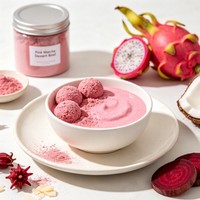 100g Private Label Drakenfruitpoeder met Kokosmengsel roze Matcha poeder roze Matcha Latte poeder