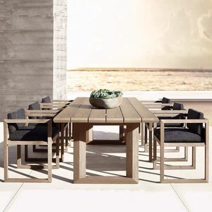 Tavolo e sedia all'aperto in teak villa balcone terrazza tavolo lungo di fascia alta all'aperto per il tempo libero <span class=keywords><strong>giardino</strong></span> conservante legno set di mobili - Product Image 1