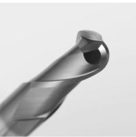 Fraise à queue sphérique à 2 dents en carbure de tungstène massif avec revêtement TiAlN fin pour acier inoxydable et acier moulé CNC