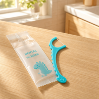 Fil dentaire pour enfants en forme de dinosaure mignon, ultra-fin, résistant à la déchirure, avec prise en main facile, cure-dents de qualité alimentaire pour enfants et tout-petits