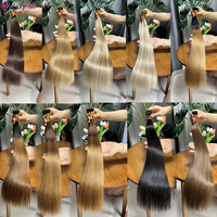 Extensions de cheveux humains mongols à double trame, couleur ombrée claire, pointe en I, cheveux vierges Remy, trame plate en kératine