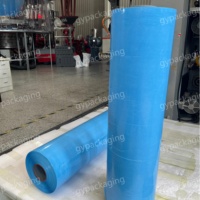 Rouleau de film d'emballage de balles de foin de maïs en plastique PE bleu de 25 microns de taille personnalisée 1500m x 750mm
