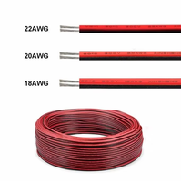 2pin rouge noir isolé électrique étendre cordon d'alimentation accessoires d'éclairage 18 20 22 AWG câble électrique en cuivre étamé