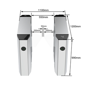 HCW erişim kontrolü ofis ve otel yaya turnike için kanatlı bariyer RFID yüz tanıma parmak izi erişim - Product Image 1