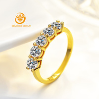 Magnifique Design 14K Plaqué Or 925 Bague Moissanite Argent 1.5Carat Vvs1 GRA Certificat Femmes Bijoux Cadeau
