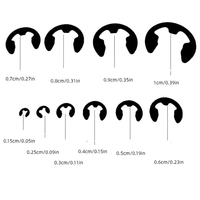 120PCS Black 304 Open Retaining Ring E-type Circlip Open Circlip Washer E-type Buckle Retaining Ring M1.5-M10
