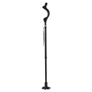 立っている姿勢の修正と調整杖の高さ調節可能なポータブル折りたたみ式自立型杖