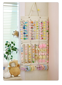 Organisateur mural suspendu pour accessoires de cheveux, décoration murale, rangement pour nœuds, pinces à cheveux, élastiques à cheveux, lunettes, rangement organisé - Product Image 4