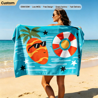 Serviette de plage en microfibre personnalisée avec logo, séchage rapide, anti-sable, pour piscine, vente en gros, faible MOQ, expédition rapide, usine OEM