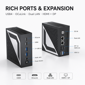 Openclaw ใหม่ <span class=keywords><strong>Mini</strong></span> <span class=keywords><strong>PC</strong></span> <span class=keywords><strong>AMD</strong></span> Ryzen Ai 9 HX470 oculink มินิพีซี16คอร์ DDR5 96GB SSD PCIe4.0 2TB dual 2.5G LAN มินิโฮสต์ - Product Image 2
