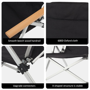Customized Outdoor Garden 4 Gears Adjustable <b>Backrest</b> Picnic Beach Fishing Foldable Reclining Camping Chair - Product Image 5