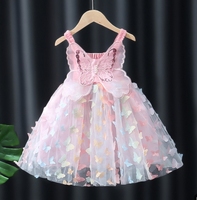 Robe de Princesse d'Été pour Bébé Fille, Tout-Petit, avec Ailes de Papillon Fée 3D, Bretelles et Maille Mignonne et Tendance