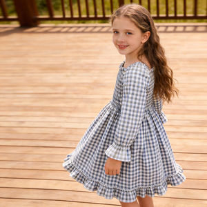 Vestido Casual para Niña 2026 OEM ODM, Manga Larga, <span class=keywords><strong>con</strong></span> Volantes, Estampado, para Todas las Temporadas, Ecológico y Transpirable - Product Image 3