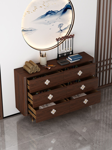 <span class=keywords><strong>Commode</strong></span> à tiroirs de style oriental 5/6/8 tiroirs en bois massif pour chambre à coucher avec poignée en coquille - Product Image 1