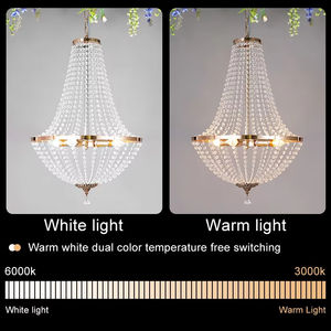 Lustre en cristal de luxe pendentif plafonniers acrylique source de lumière LED décorations de pièce maîtresse de salle d'événements de fête de mariage - Product Image 2