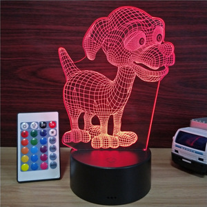 Bán buôn 16 màu sắc USB phí + Điều khiển cảm ứng + Điều khiển từ xa LED trang trí nội thất Acrylic ánh sáng ban đêm 3D Đèn - Product Image 5