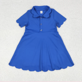 Vestido deportivo tipo polo de yoga para niñas, color rosa intenso, para verano. - Product Image 3